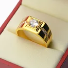 Мужское модное классическое инкрустированное роскошное циркониевое кольцо в стиле кэжуал для выпускного вечера