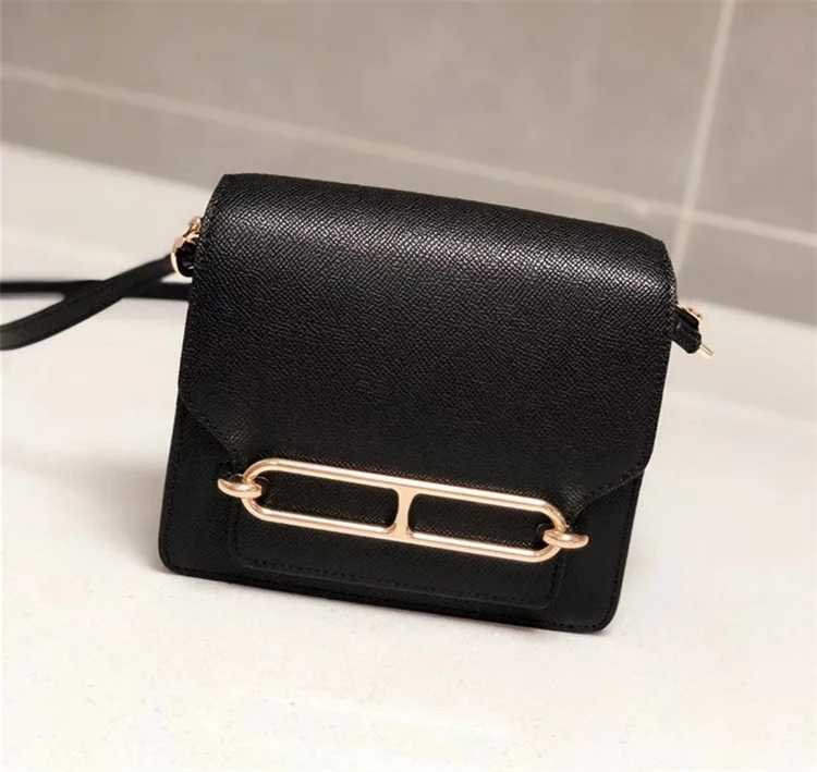 

Women's small square leather bag, shoulder strap, palm pattern, spring and summer, new in 2020