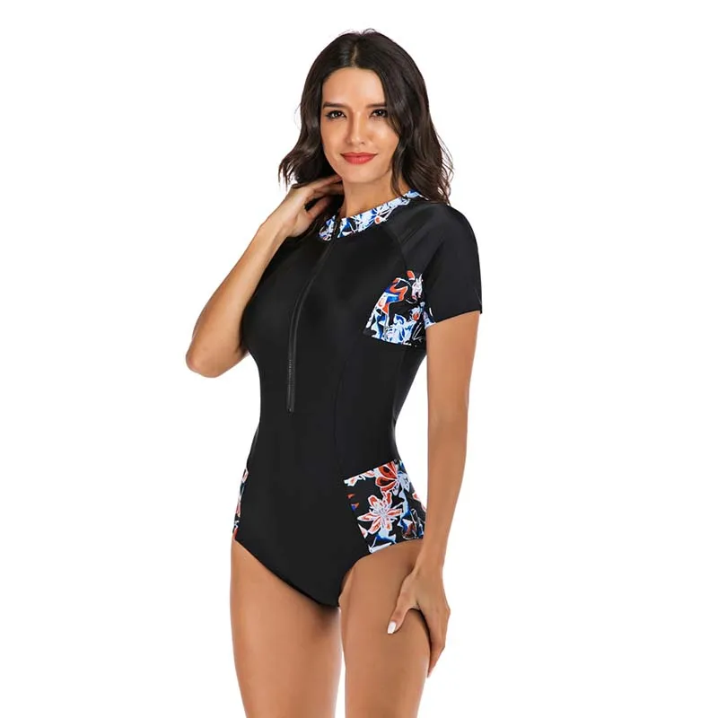 XXL2020 Новый Рашгард Одна деталь серфинг купальники Для женщин короткий рукав