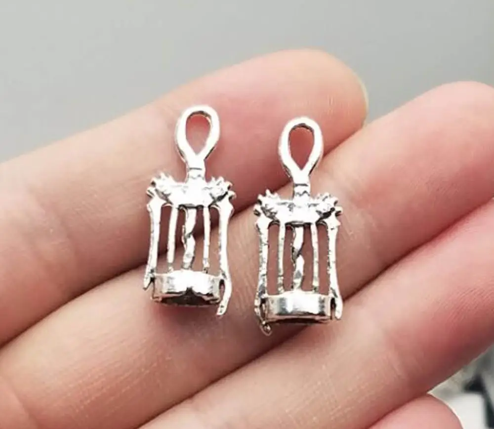 25 шт./лот 27x10 мм антикварные посеребренные подвески для открывания вина в виде