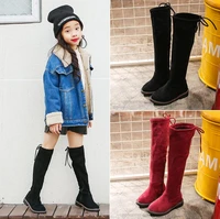 girls boots children shoes new winter leather warm fashion girls high boots child soft tube plus snow boots for girls size 26 37