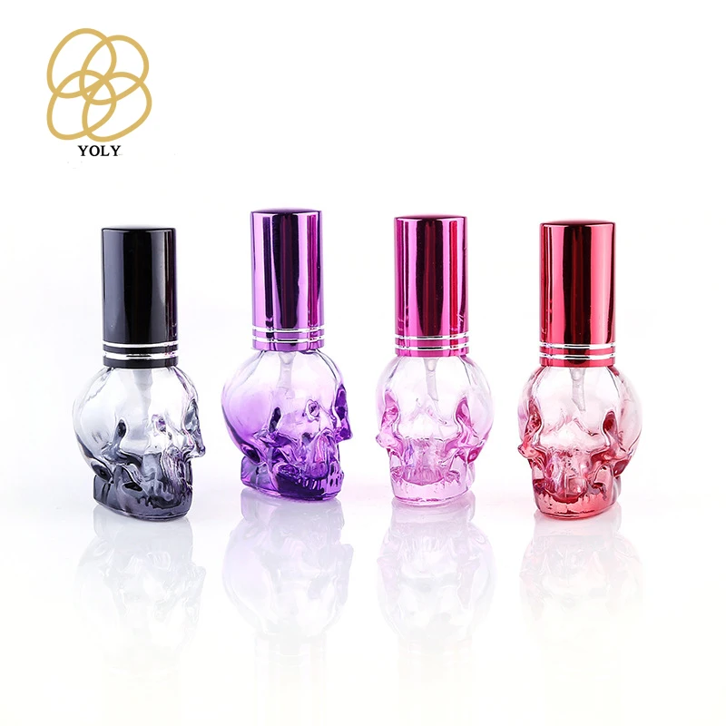 8ml color skull spray glass perfume roller bottle portable perfume makeup sub-bottle for travel