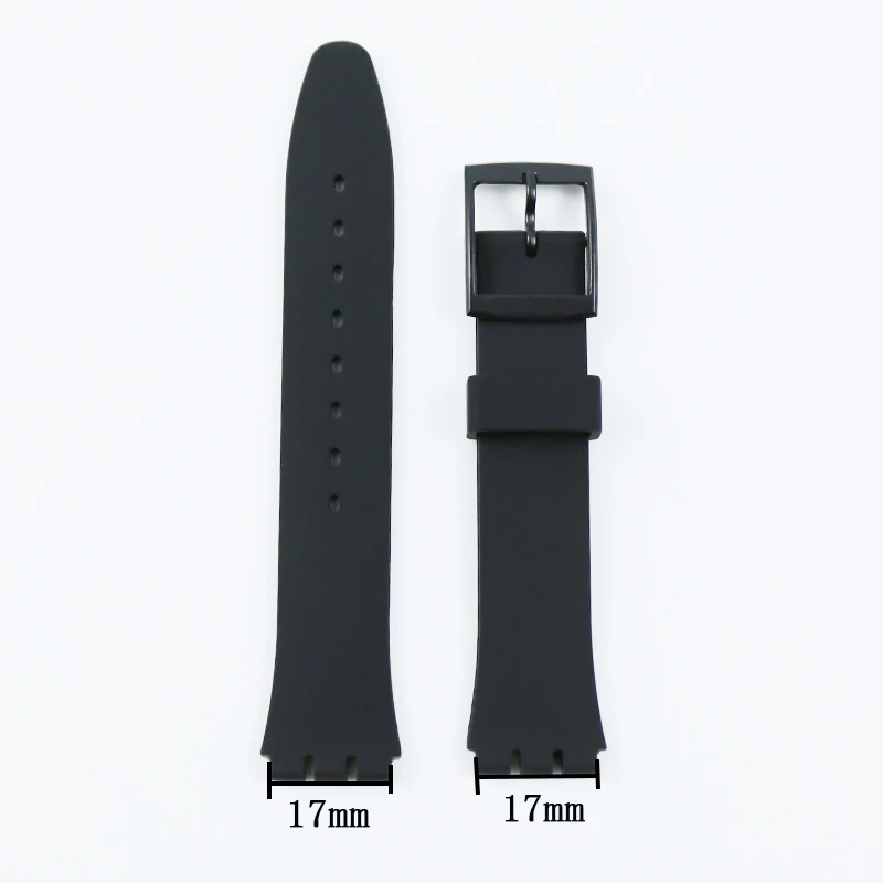 Watch accessories For Swatch silicone strap buckle 17mm19mm rubber strap men's and women's sports strap