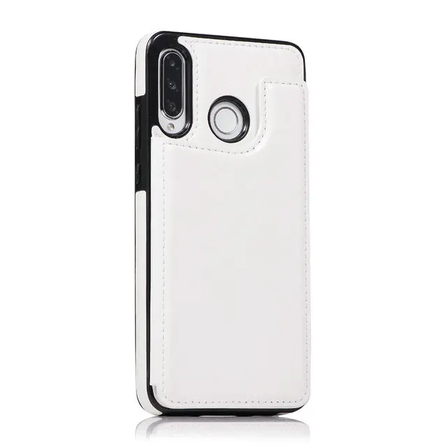 Белый Чехол для huawei P30 Pro, чехол для huawei P30 Lite, кожаный чехол со слотом для карт, кошелек для huawei P30, чехол с откидной крышкой, Haiwei P30Pro P30Lite - Цвет: Белый