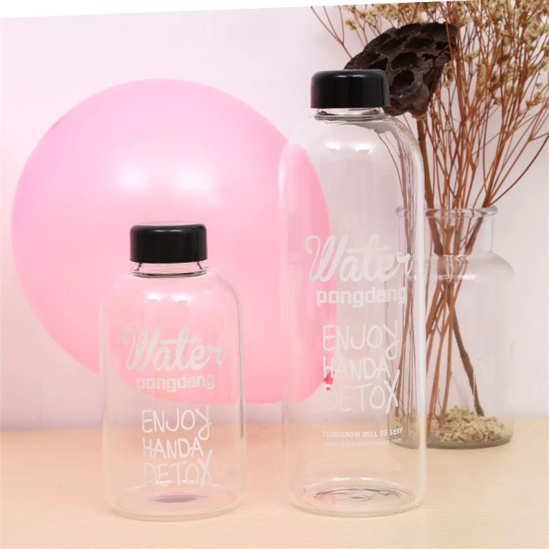600 мл/1000 мл модная литературная бутылка для воды с сумкой емкость портативная BPA