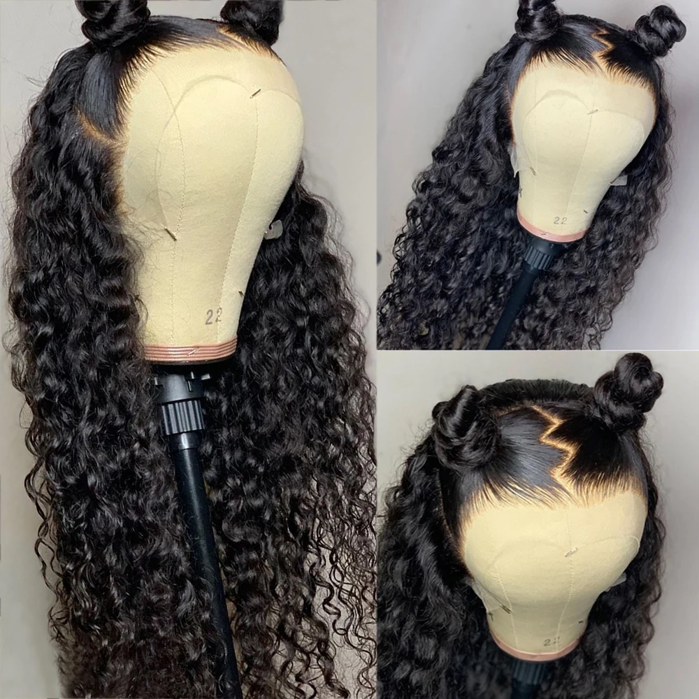 Lace front human hair wigs ali express парик curly lace frontal Women's Malaysian remy natural | Шиньоны и парики