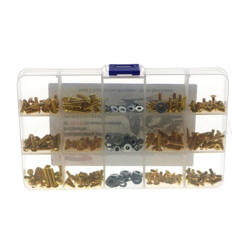

330pcs Universal Flat/ Round Head Screws Set for 1:10 1:8 HSP Axial RC Buggy