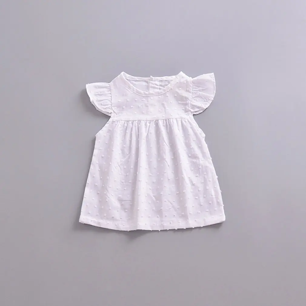 

Ins Infants And Children'S Explosions Summer White Small Fresh Skirts Europe And America Children'S Flying Sleeve Skirt