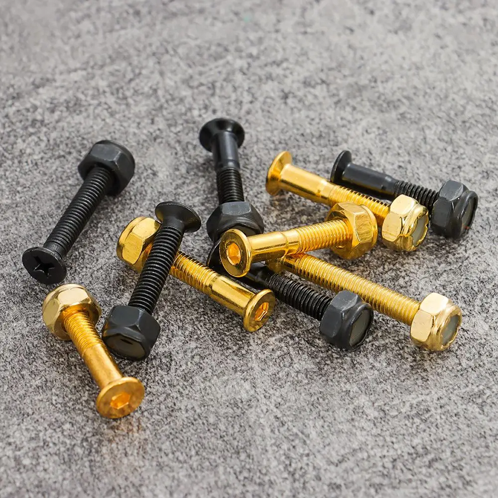 

8 Sets High Quality Black/Gold M5 Accessories Hardwares Nuts Longboard Parts Skateboard Bolts Mounting Hardware Screws