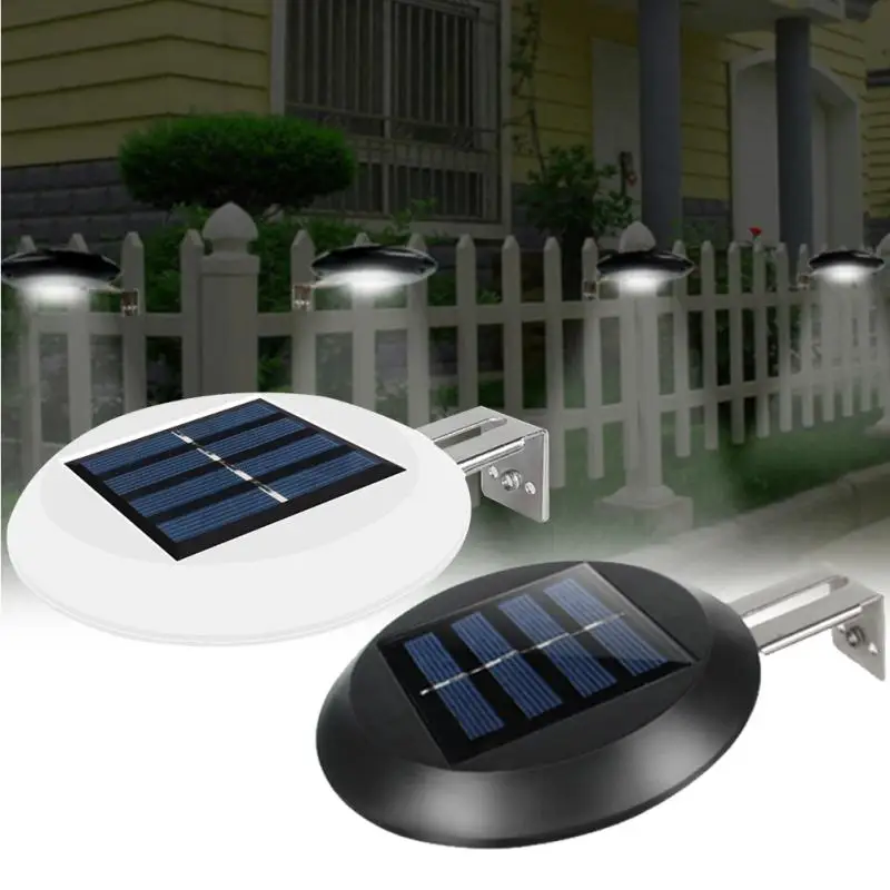 9 LEDs Yard Fence Night Pathway Outdoor Garden Gutter Wall Mount Home Grille Light Solar Powered Waterproof Sink Round