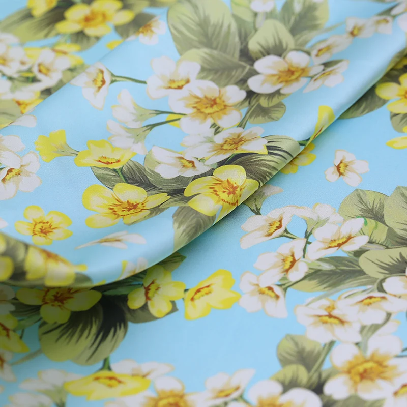 19 мм стрейч атласная шелковая ткань метр 108 см цифровая струйная платье рубашка