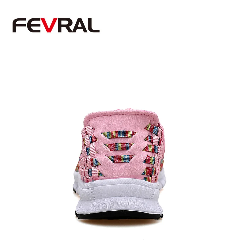 Женские плетеные туфли бренд FEVRAL весенние дышащие Лоферы ручной работы на