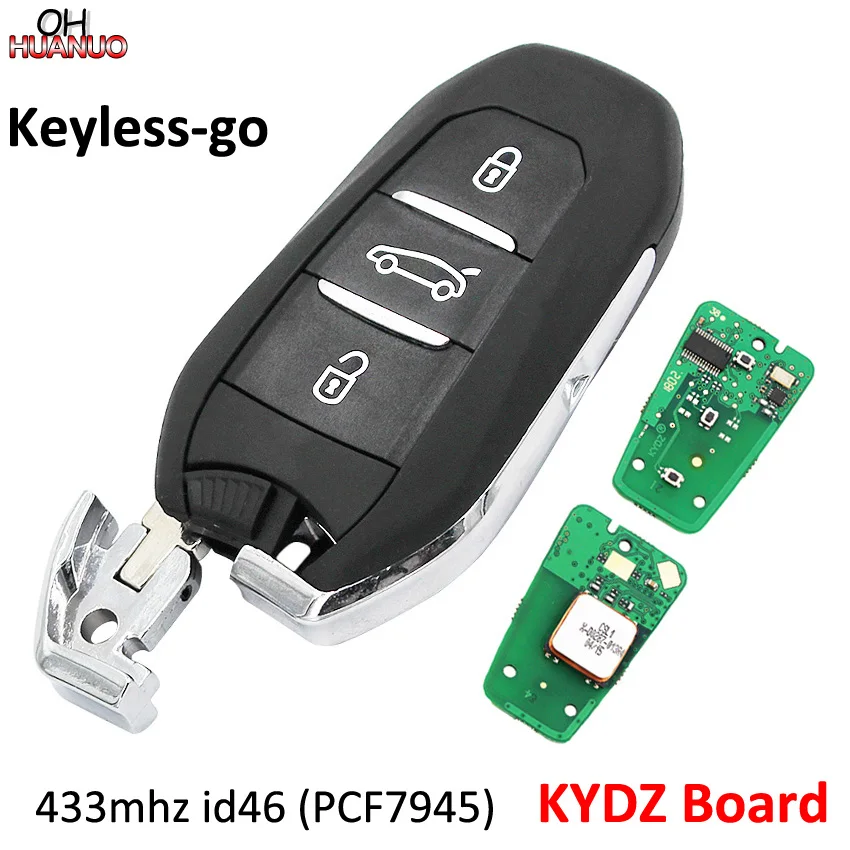 Умный дистанционный ключ DS с 3 кнопками 433 МГц чип 7945 для Peugeot 508/Citroen C4 экстренным