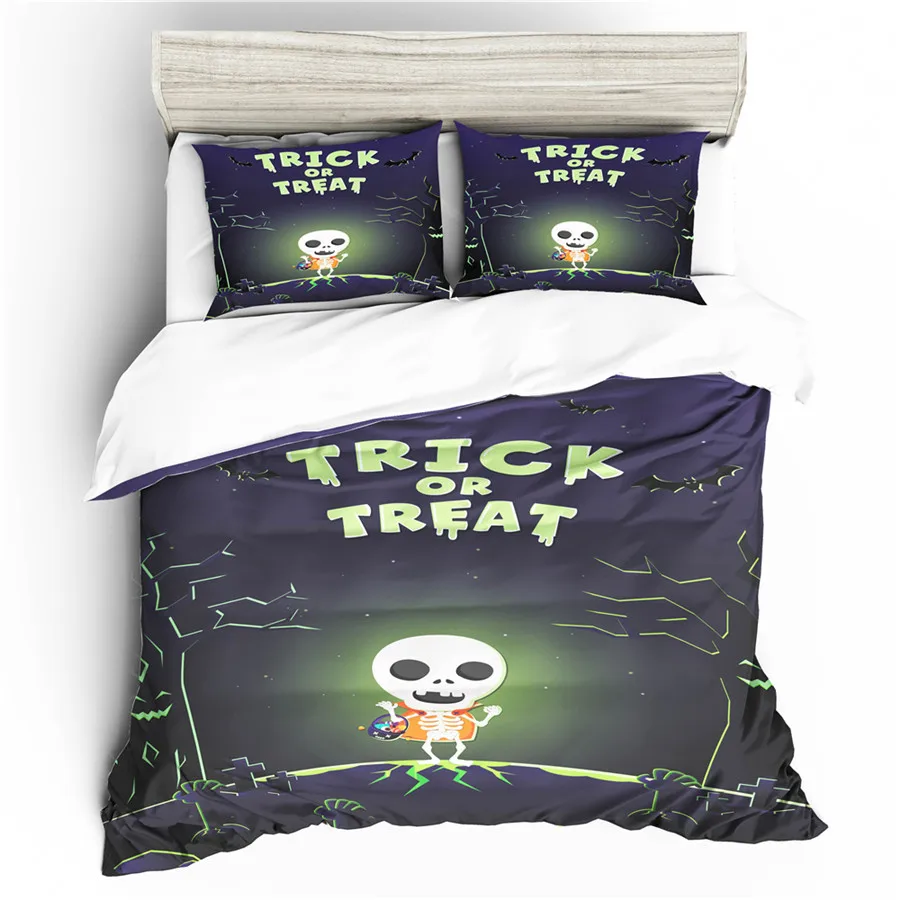 

A Bedding Set 3D Printed Duvet Cover Bed Set Halloween Home Textiles for Adults Bedclothes with Pillowcase #WSJ38