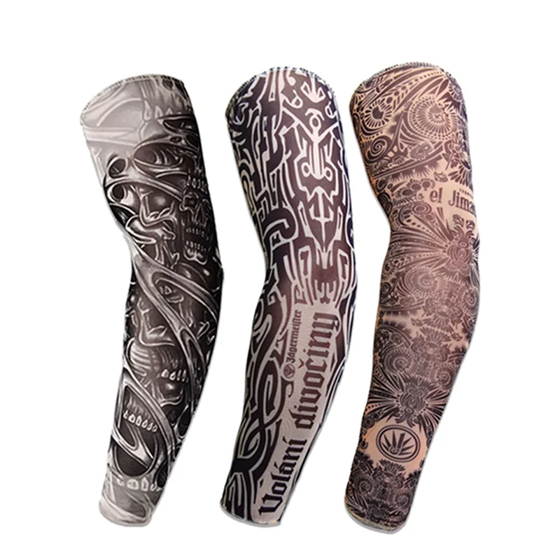1pcs Tattoo Sleeve Bicycle Sun Cream Hand Long Cuff Cycling Cover Sports Outdoor Air Bike UV Protect | Спорт и развлечения