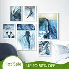 WTQ Акула КИТ океан небо убийца Кита мультфильм настенная Картина на холсте скандинавские постеры принты картины детская комната украшение