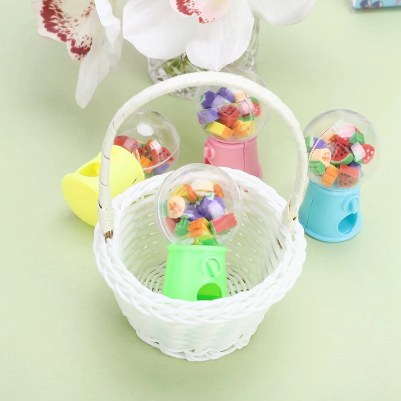 

2021 15pcs/box Twist Machine Rubber Cartoon Elastic New Selling Fruit Style Funny Eraser Children Gifts Students Small