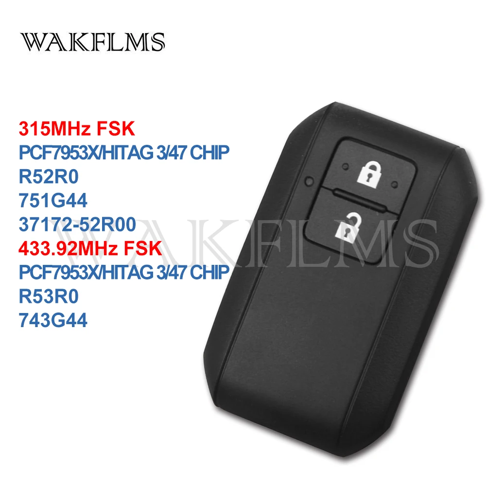 2btns смарт-карты дистанционного ключа автомобиля 315 МГц 433 92 для Suzuki Wagon R SWIFT 2017 с