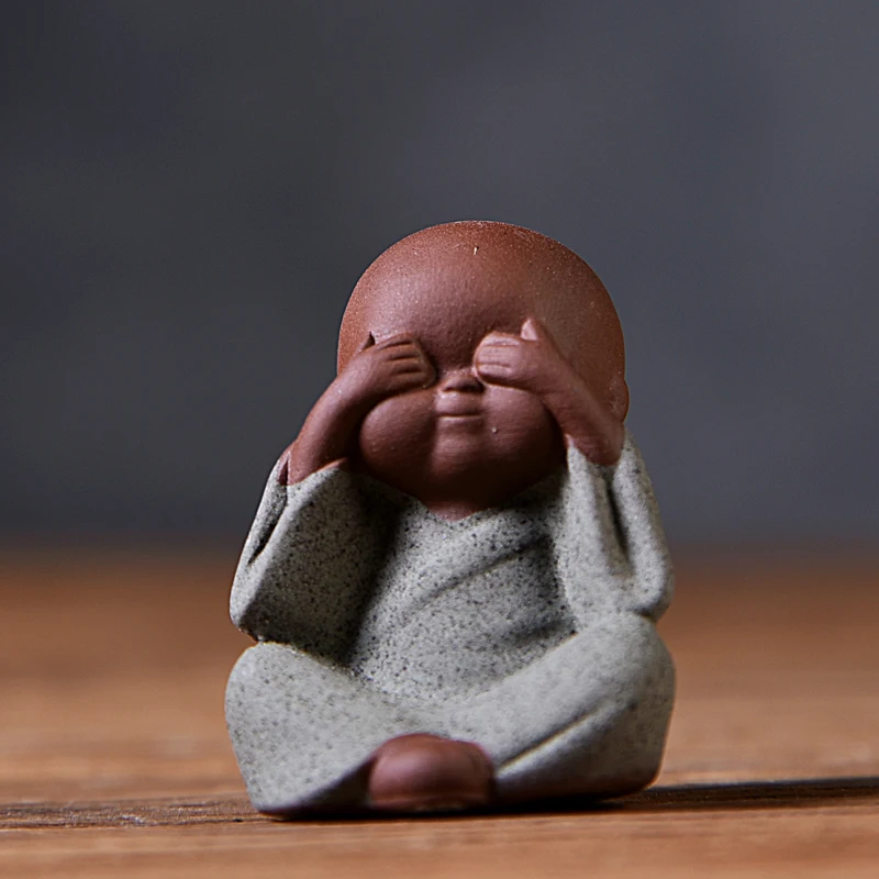 

purple clay tea pets monkey king tea pet ceramic monk set tea decoration oolong tea cup marker kung fu tea pet table display