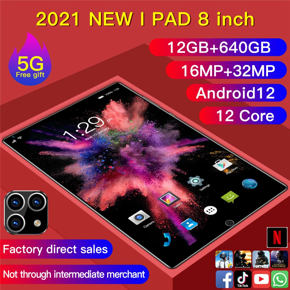 2021 8 Inch Eight-Core 8GB+128GB Arge Android 9.0 Wifi Tablet PC Dual SIM Camera Bluetooth 4G Call Phone Game Smart | Компьютеры и