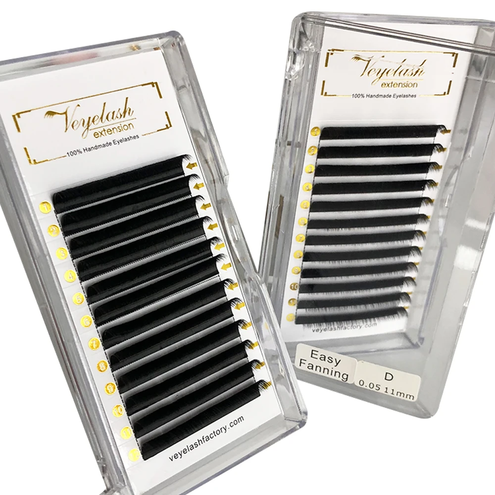 Легкие веерные объемные ресницы автоматические растущие норковые корейские