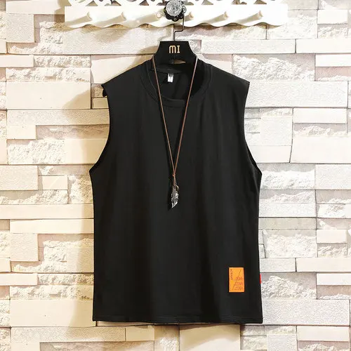 Black Майка 5XL для бодибилдинга и фитнеса, летняя майка, мужская майка без рукавов, повседневные футболки, топы, модные хип-хоп майки с круглым вырезом для занятий в спортзале, мужские майки - Цвет: Black