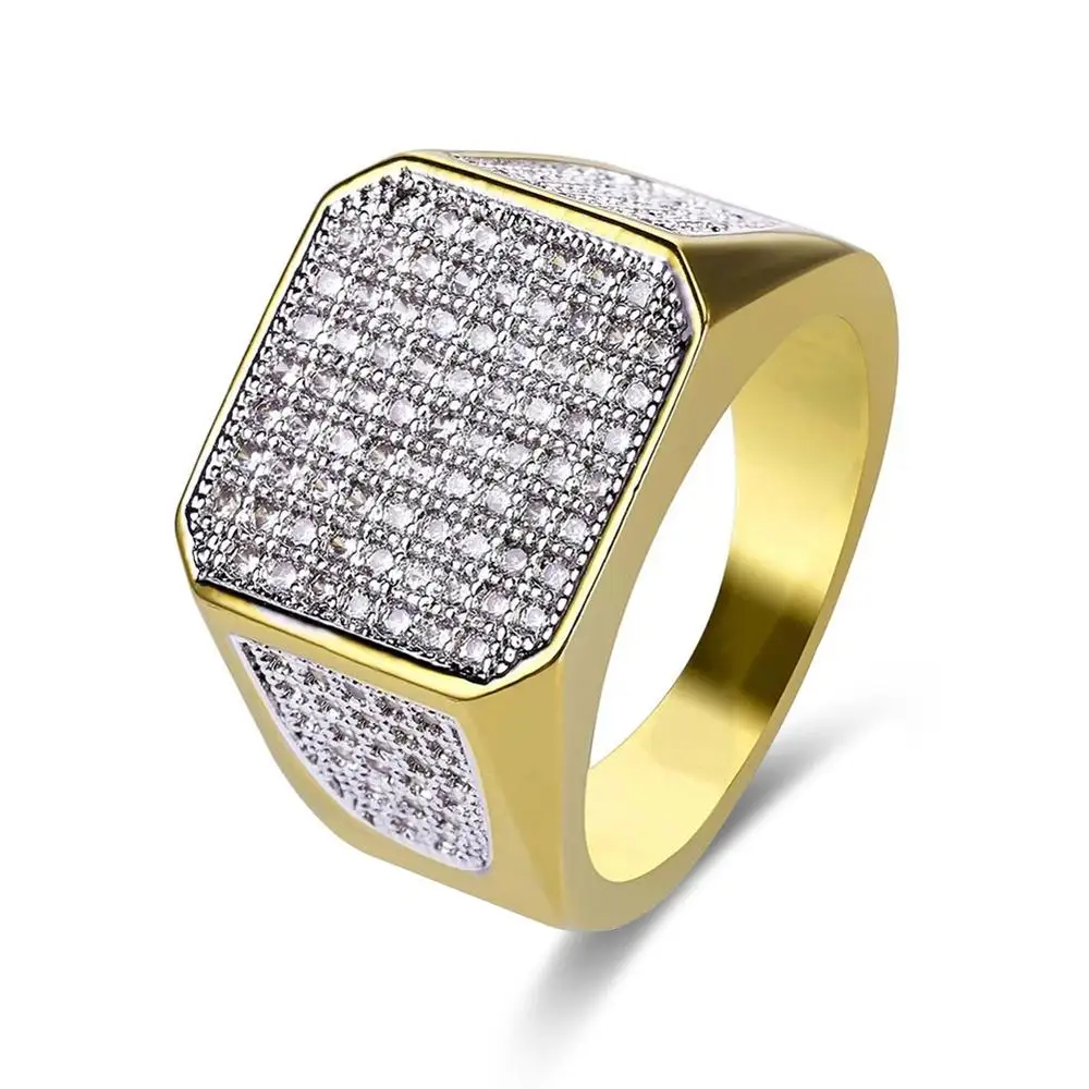 Классическое кольцо золотого цвета мужское женское модное сияющие хрустальные