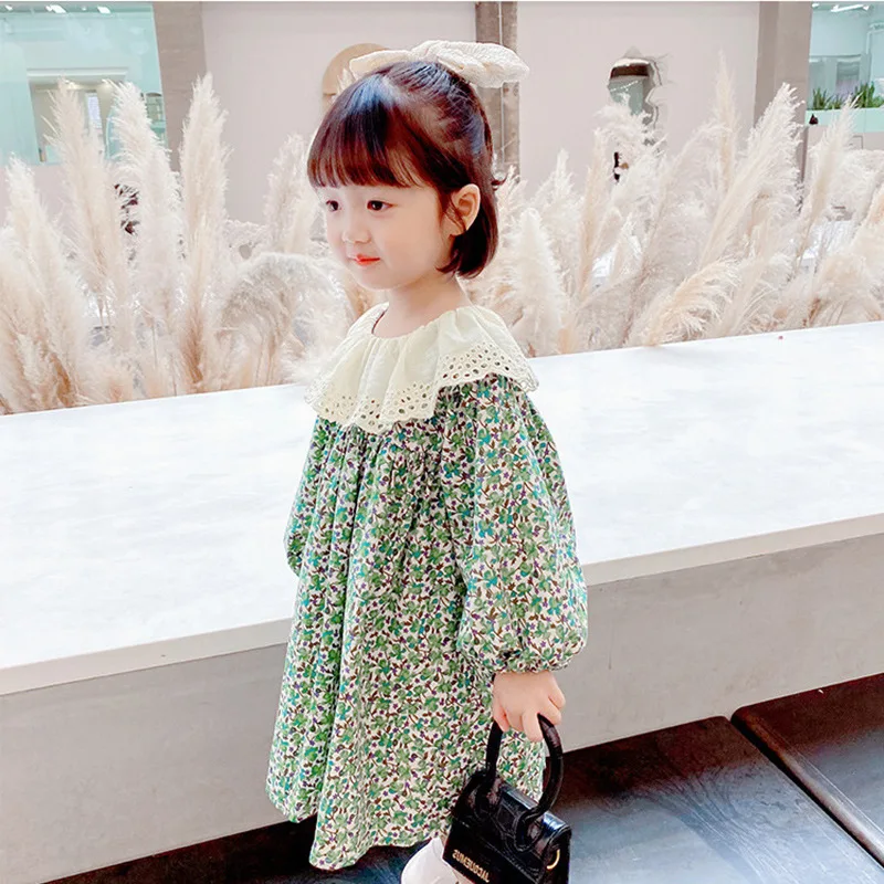 

Fall Baby Girl Dress Floral Kids Dresses for Girls Long Sleeve Princess Dress Children Clothing 2-6 years Babies Birthday Dress