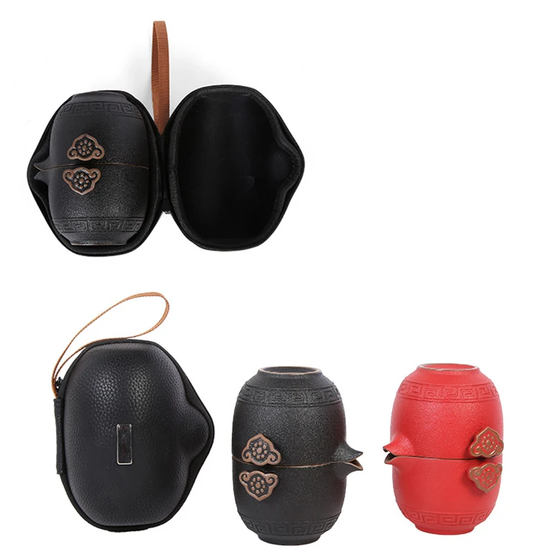 

Portable Tea set include 1 Teapot 5 Teacups ,Beautiful and easy teapot kettle,Chinese Travel Ceramic Portable Teaset gaiwan