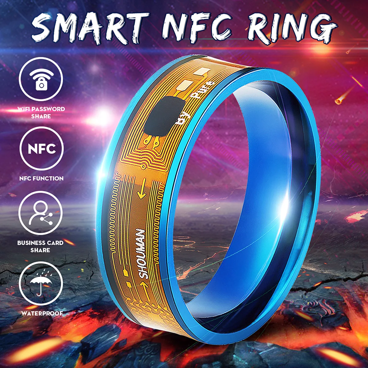 Новое умное кольцо NFC многофункциональное водонепроницаемое умное волшебное умные часы цифровое кольцо пальца для Android Windows NFC Mobile