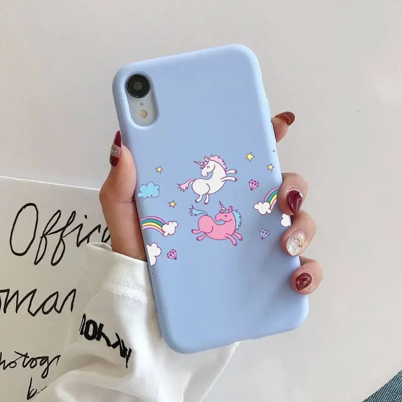 

cute cartoon unicorn1 Silicone Phone Case for iPhone 11 Pro Max XR XS X Soft Candy Cover for iPhone 6 6S 7 8 Plus Cases