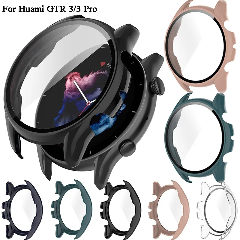 

Hard PC Frame Case for Huami Amazfit GTR3 GTR 3 Pro Smart Watch Cover Full Coverage Tempered Glass Screen Protector Accessories