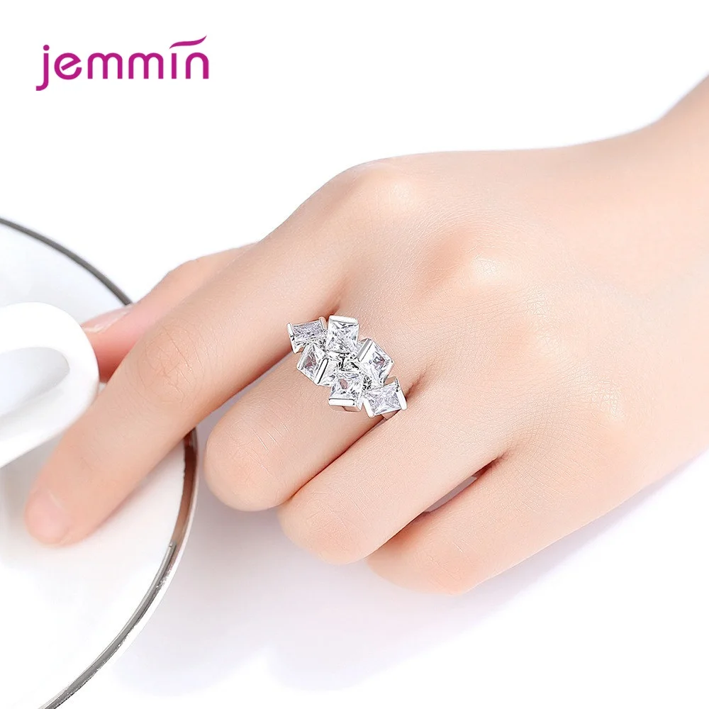 Роман Форма с украшением в виде кристаллов круглый палец кольца для женщин из