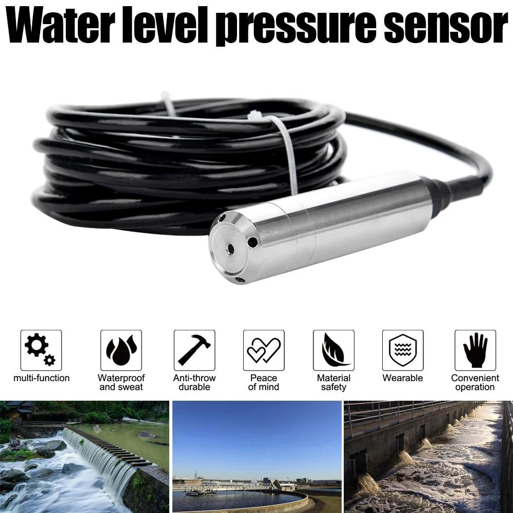 

Water Level Sensor TL231 Anti Corrosion DC24V 4-20mA Input Liquid Level Transmitter Sensor For Detecting 0-5m Range