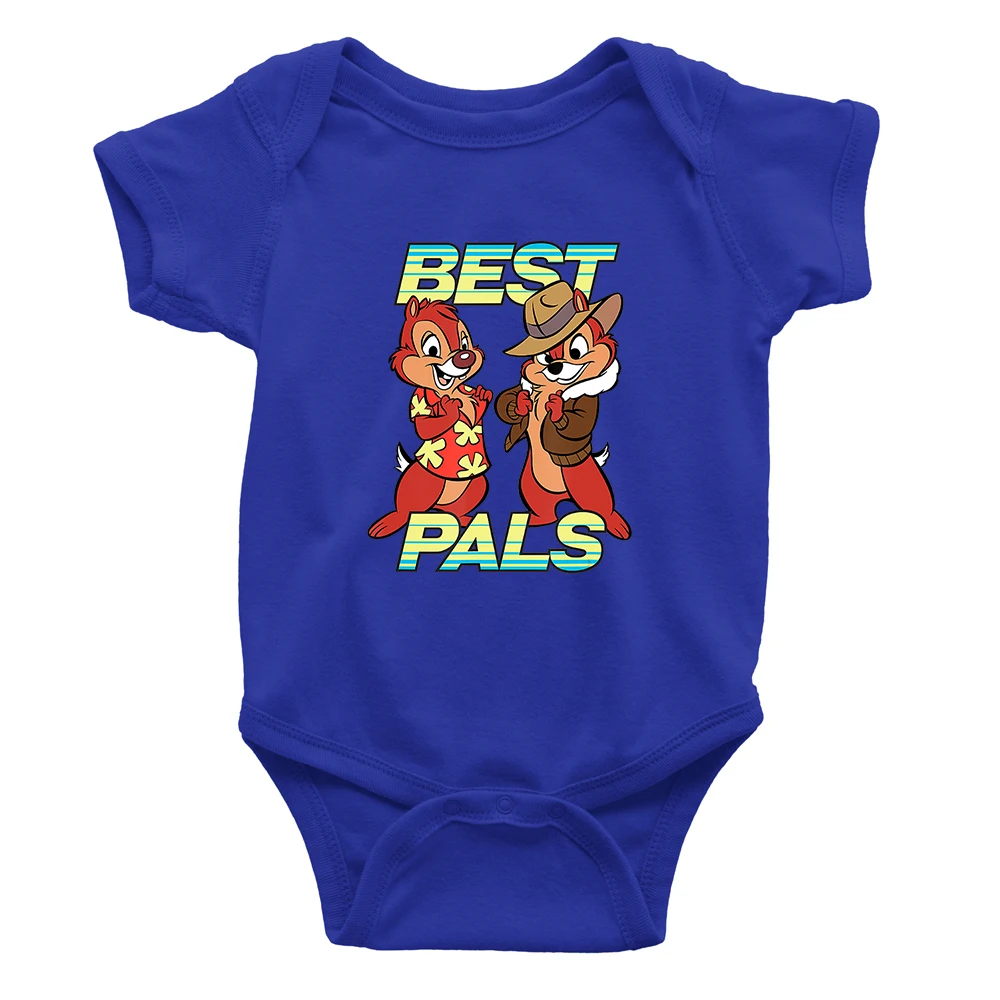 Monos de ni&ntilde;o de Disney, moda, novedad de verano, cuello redondo, manga corta, Mono de ni&ntilde;o de 0 a 24 meses, estampado de dibujos animados de Chip-2