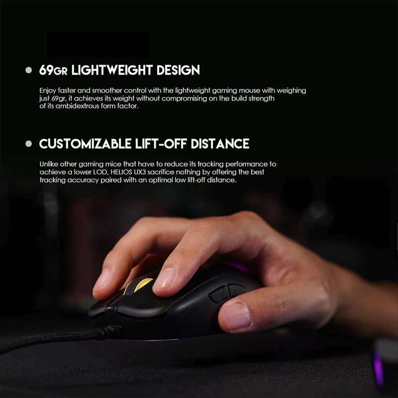 

FANTECH UX3 Gaming Mouse Wired Mouse Office Mouse 10000DPI 6D Macro RGB Macro Set Engineering Mouse for Computer
