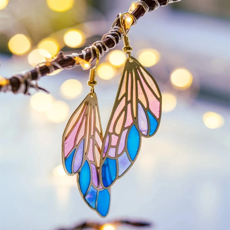Богемные серьги в стиле сказочного крыла Фэнтези Висячие для женщин