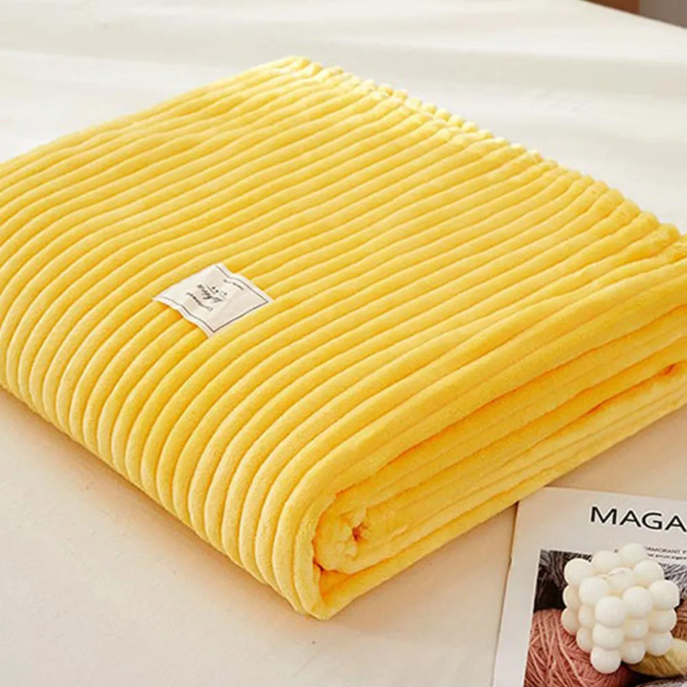 

Одеяло для дивана, одеяло для отдыха, однотонное желтое мягкое теплое фланелевое одеяло на кровать, толстое покрывало