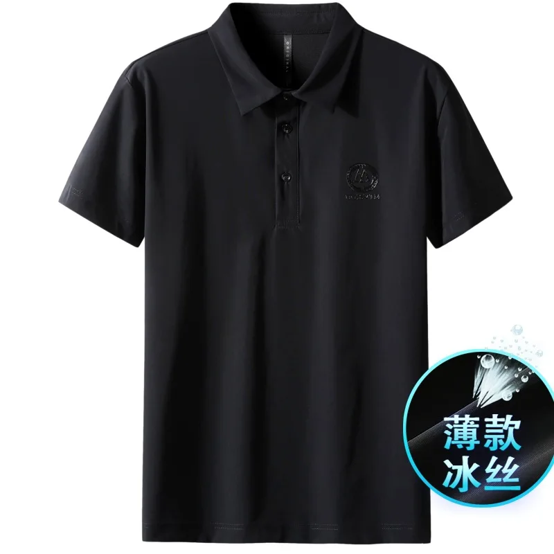 

Summer ice Polo Shirt Short Sleeve men's soft Lapel men's T-shirt ultra thin Paul shirt men's large top 6515