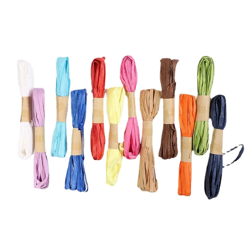 

12pcs Paper String Ribbon Paper String Craft Cord Rope Raffia Paper Rope for Arts Crafts DIY Gift Wrapping Packing String Decor