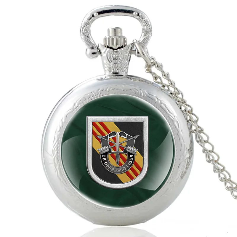 Горячая продажа De Oppresso Liber винтажные кварцевые карманные часы для мужчин и женщин стеклянный купол кулон ожерелье часы подарки