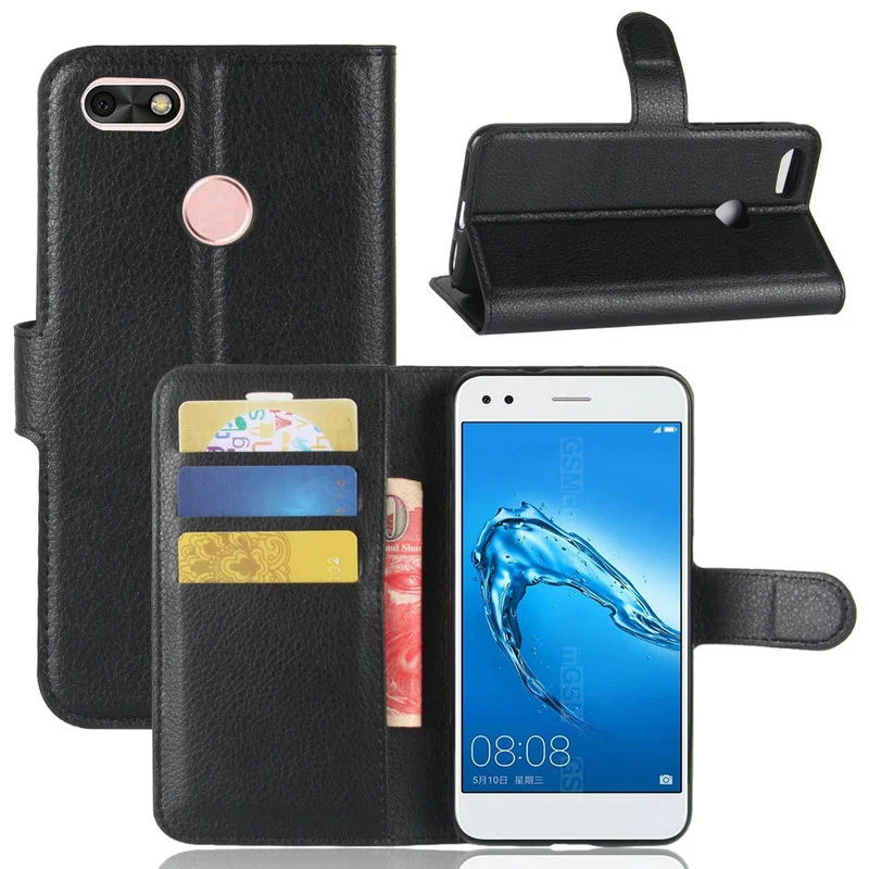 

for Huawei P9 lite mini Wallet Flip Leather Case for Huawei Y6 Pro Enjoy 7 5.0" phone Back Cover case shell with Stand