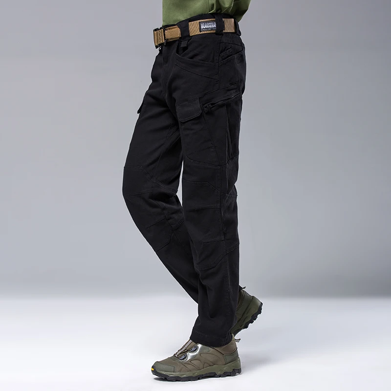 IX7 Men's Tactical Cargo Pants Elastic Multi Pocket Outdoor Casual Pants Cotton Military Army Combat Trousers Sweatpants images - 6