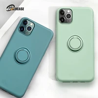 soft silicone phone case for iphone 12 11 pro max mini xs xr x r 7 8 6 s 6s plus iphone11 iphone12 with ring holder stand covers