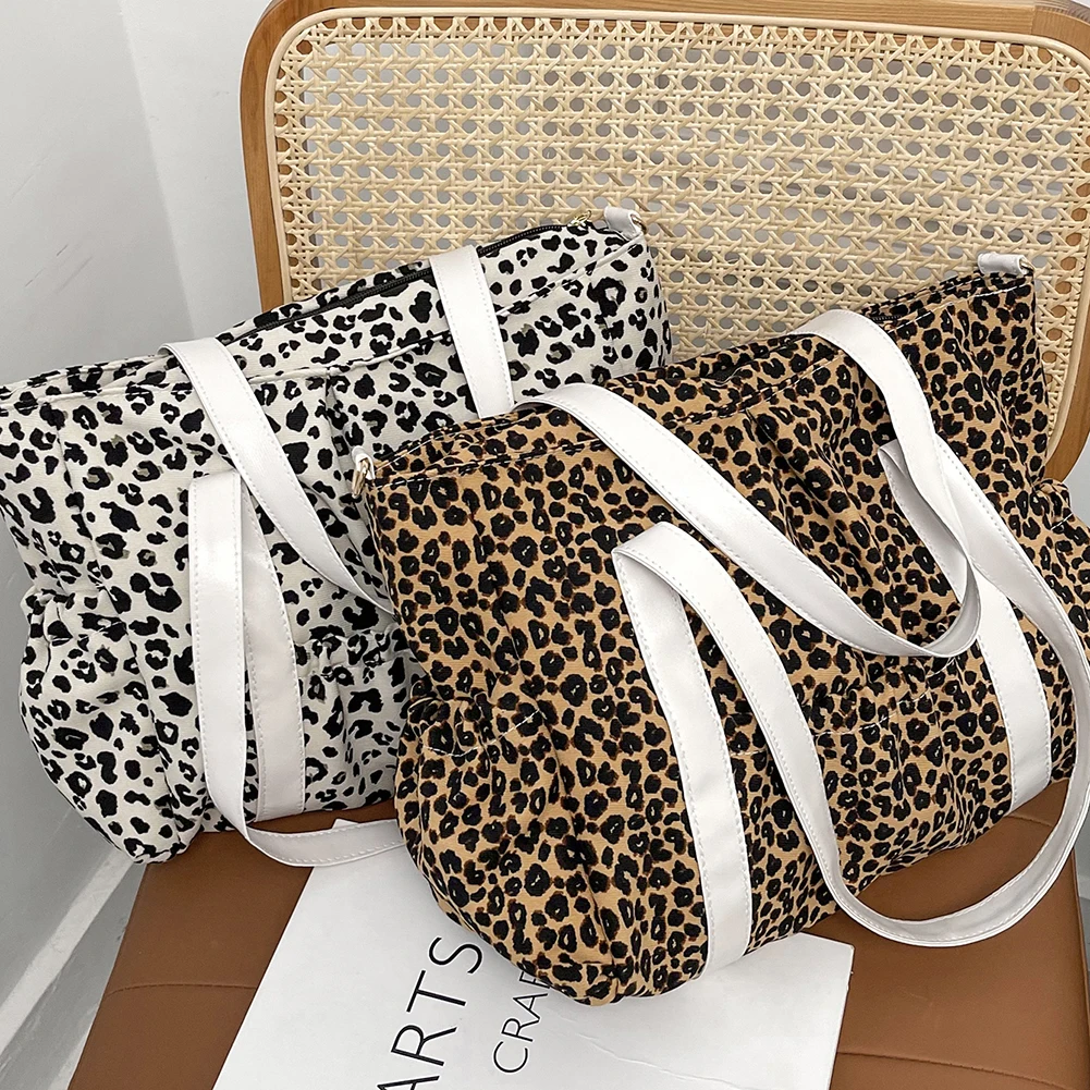 

Women Vintage Shoulder Bag Leopard Print Casual Ladies Messenger Bags Large Capacity Crossbody Bag for Shopping