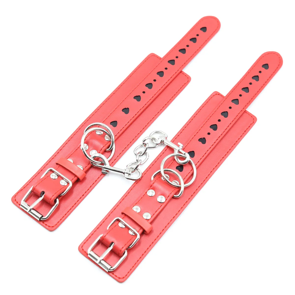 Эротические кожаные регулируемые наручники аксессуары с металлической цепочкой