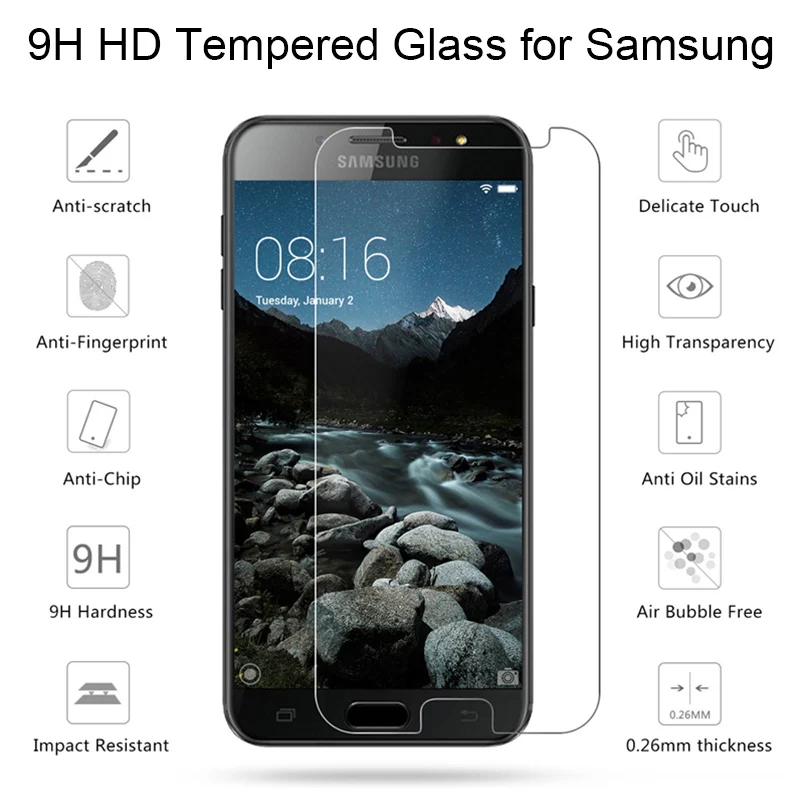 Прозрачное Защитное стекло для Samsung A5 2017 A520 защита экрана телефона A7 2016 A710 A3 A8 A9 HD