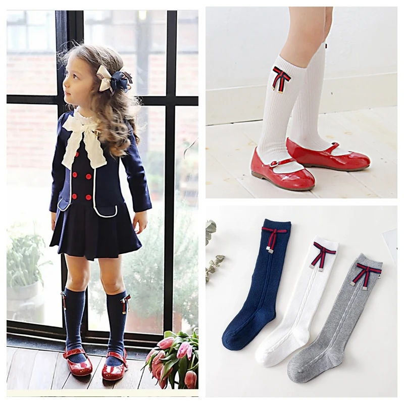 Гольфы для маленьких девочек гольфы принцессы с бантом классические милые