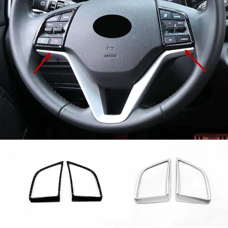 Для Hyundai Tucson 2015 16 17 18 2019 ABS углеродное волокно Автомобильная Кнопка рулевого