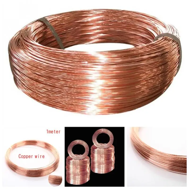 

T2 Copper Red Coppers Line Bare Wire 99.90% Length 1 meter Diameter 0.5/0.8/1/1.5/2/2.5/3mm Copper line